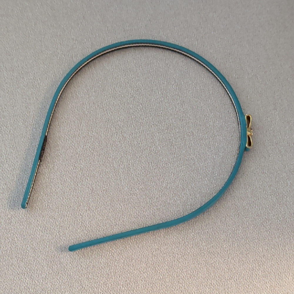 Henri Bendel Turquoise Headband with Gold Bow